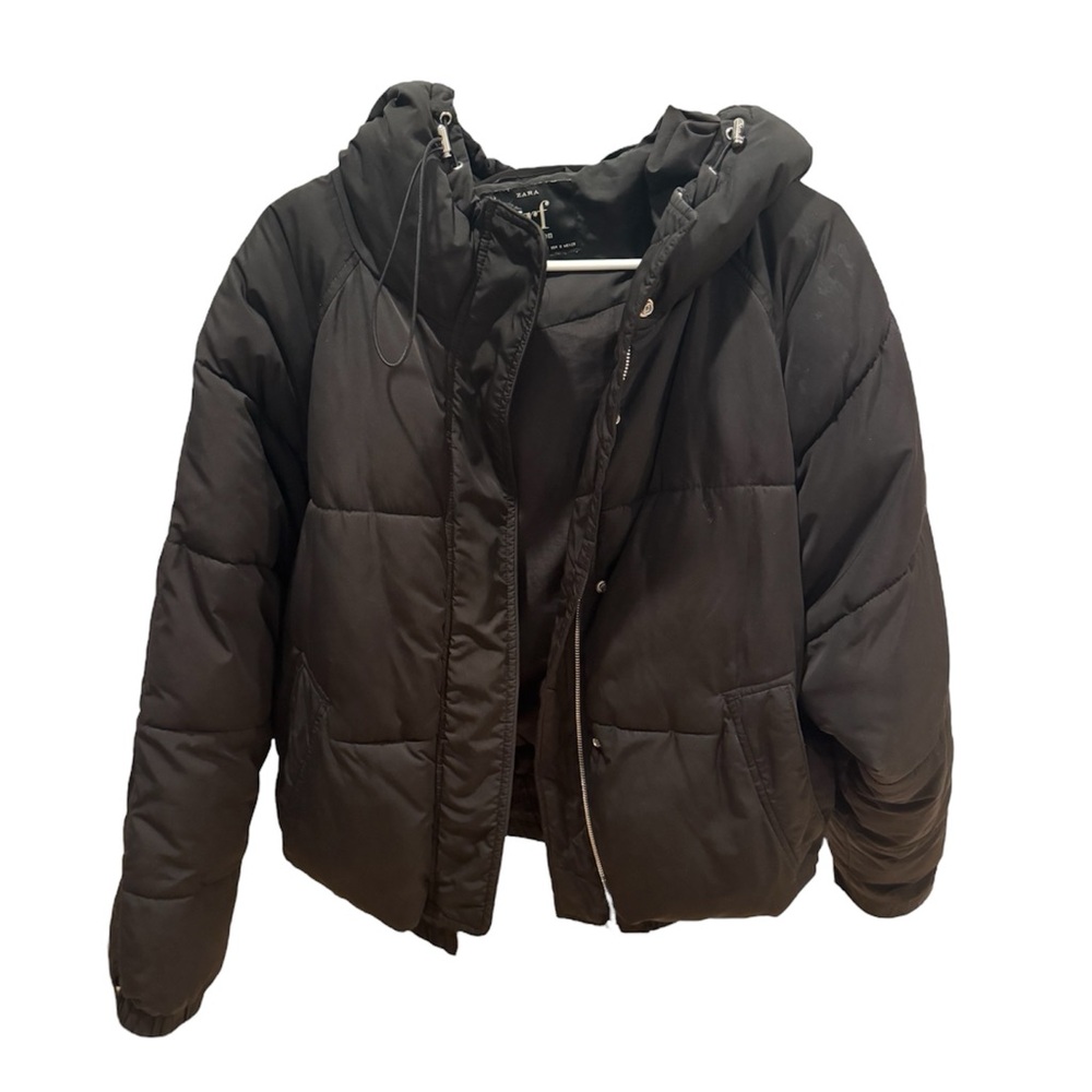Zara black short oversized puffer